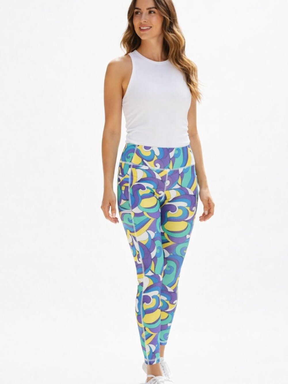 Boston Proper Abstract High‑Waist Leggings Small